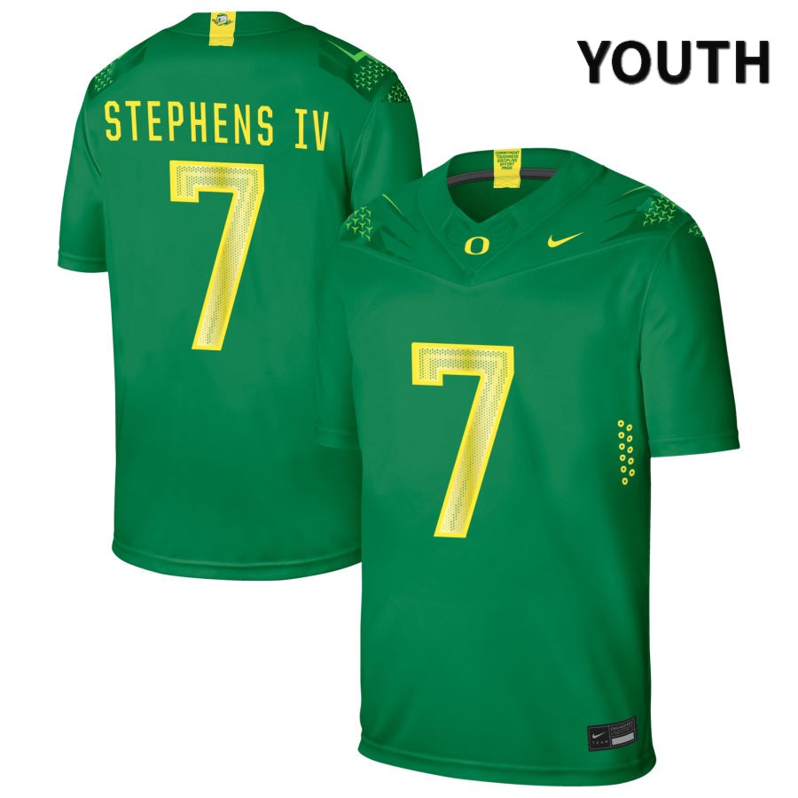 Oregon Ducks Youth #7 Steve Stephens IV Football College Authentic Green NIL 2022 Nike Jersey QIQ27O5K